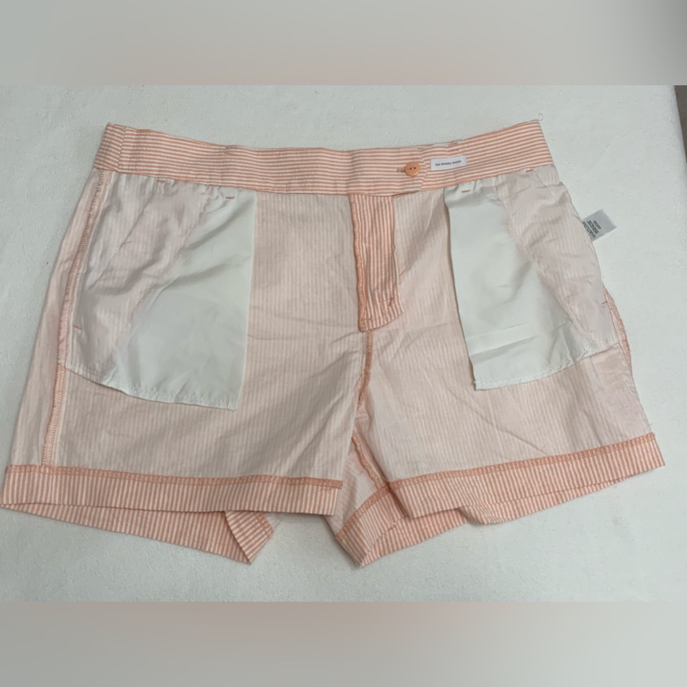 LOFT PINSTRIPED COTTON SHORTS - SZ 10 - Picture 7 of 8